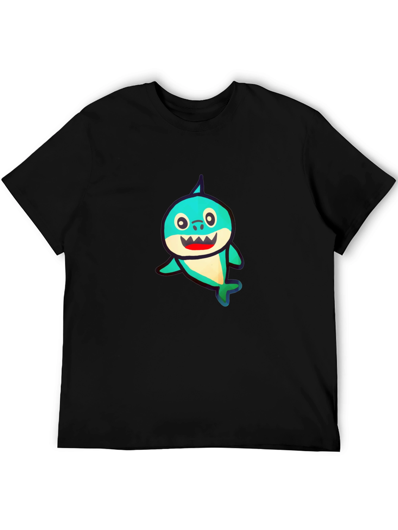 Baby Shark Graphic Print Black T-Shirt