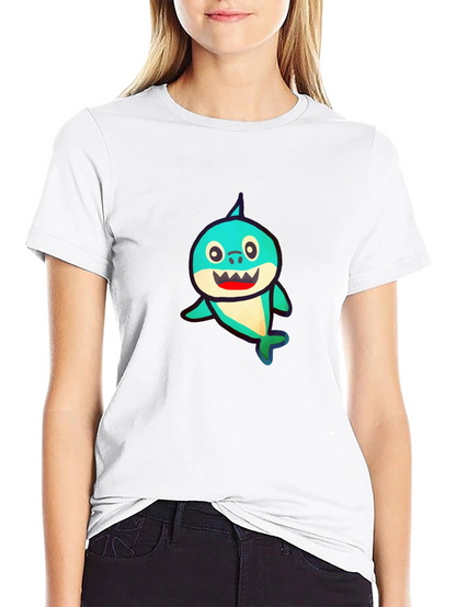 Baby Shark Graphic Print Black T-Shirt
