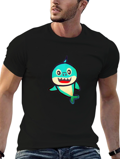 Baby Shark Graphic Print Black T-Shirt