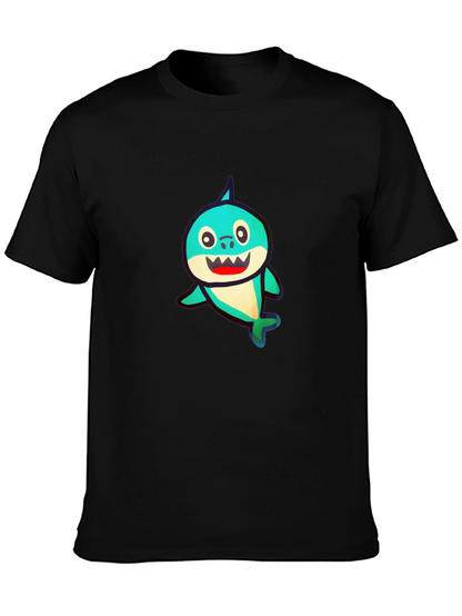 Baby Shark Graphic Print Black T-Shirt