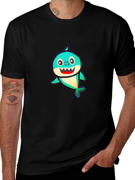 Baby Shark Graphic Print Black T-Shirt