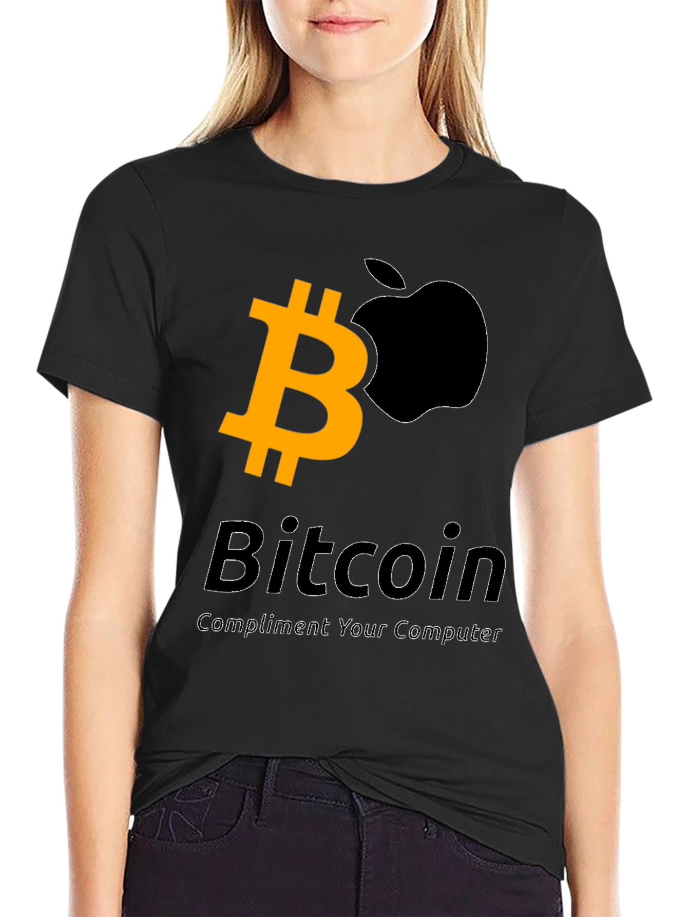 Bitcoin & Apple Mashup Graphic T-Shirt - Crypto Tee
