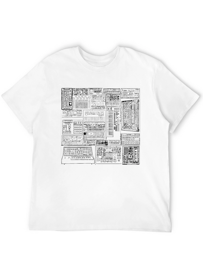 Black Synthesizer Graphic Print T-Shirt
