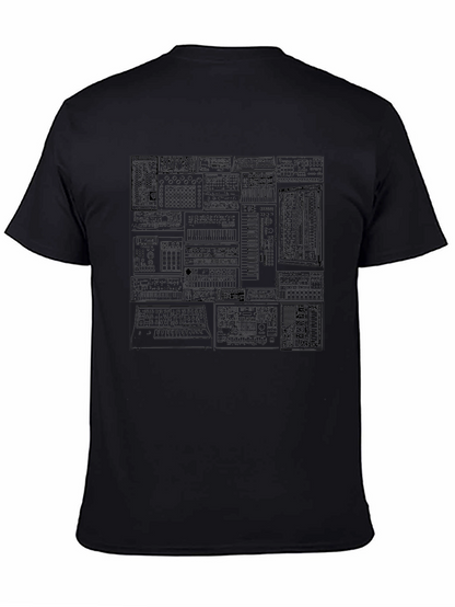 Black Synthesizer Graphic Print T-Shirt