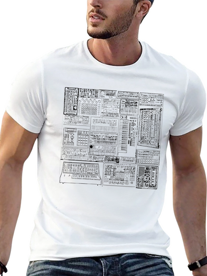 Black Synthesizer Graphic Print T-Shirt