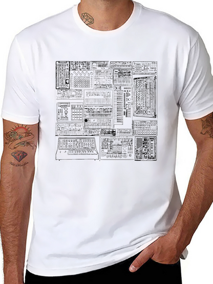 Black Synthesizer Graphic Print T-Shirt