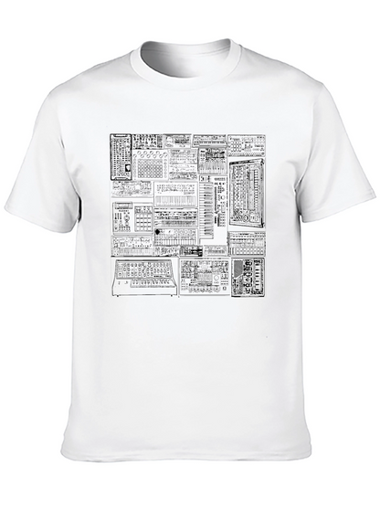 Black Synthesizer Graphic Print T-Shirt