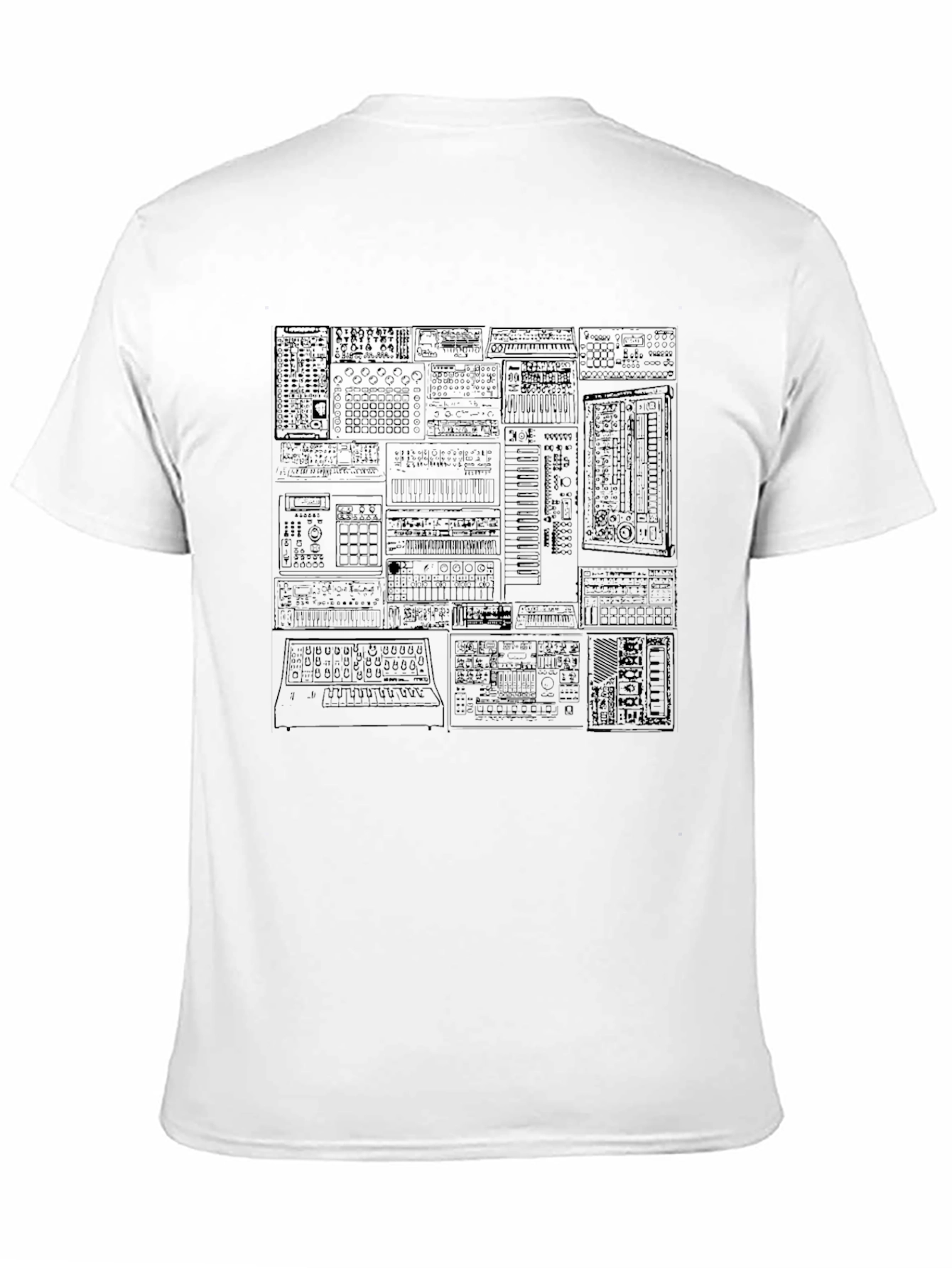 Black Synthesizer Graphic Print T-Shirt