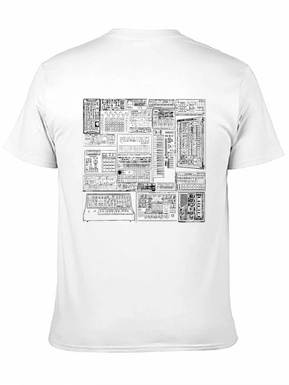 Black Synthesizer Graphic Print T-Shirt