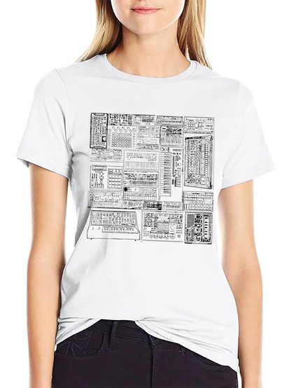 Black Synthesizer Graphic Print T-Shirt