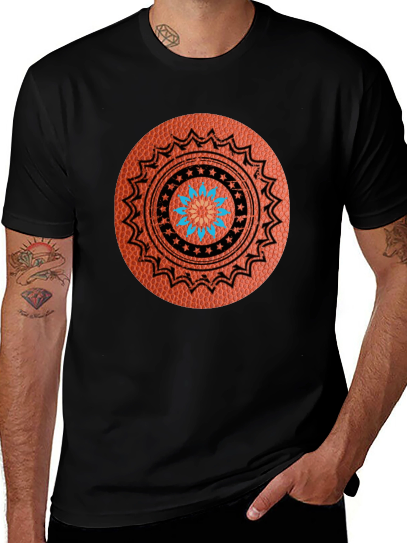 Basketball Mandala Graphic T-Shirt
