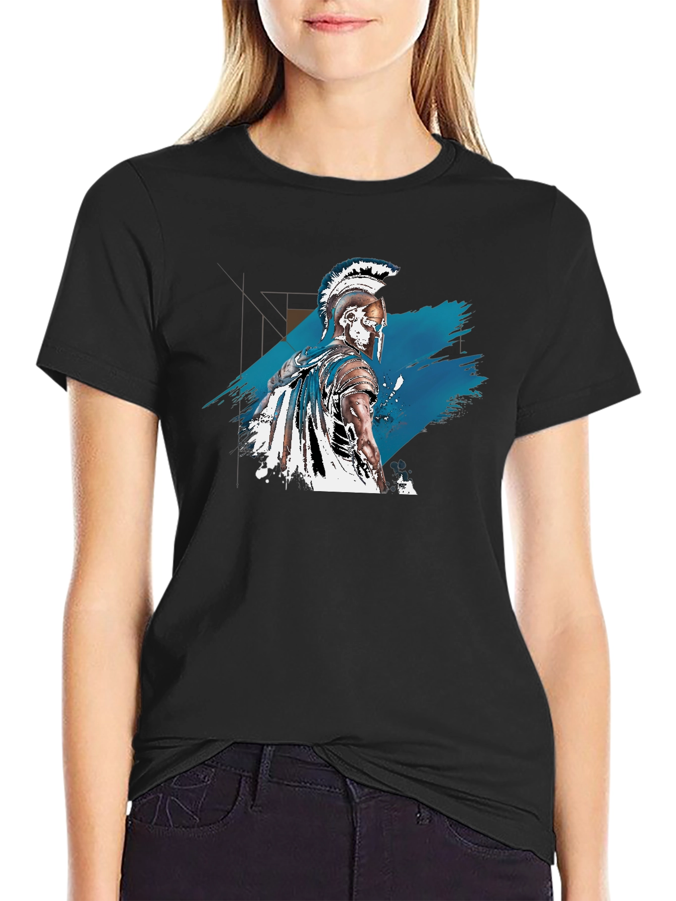 Spartan Warrior Graphic Tee - Black