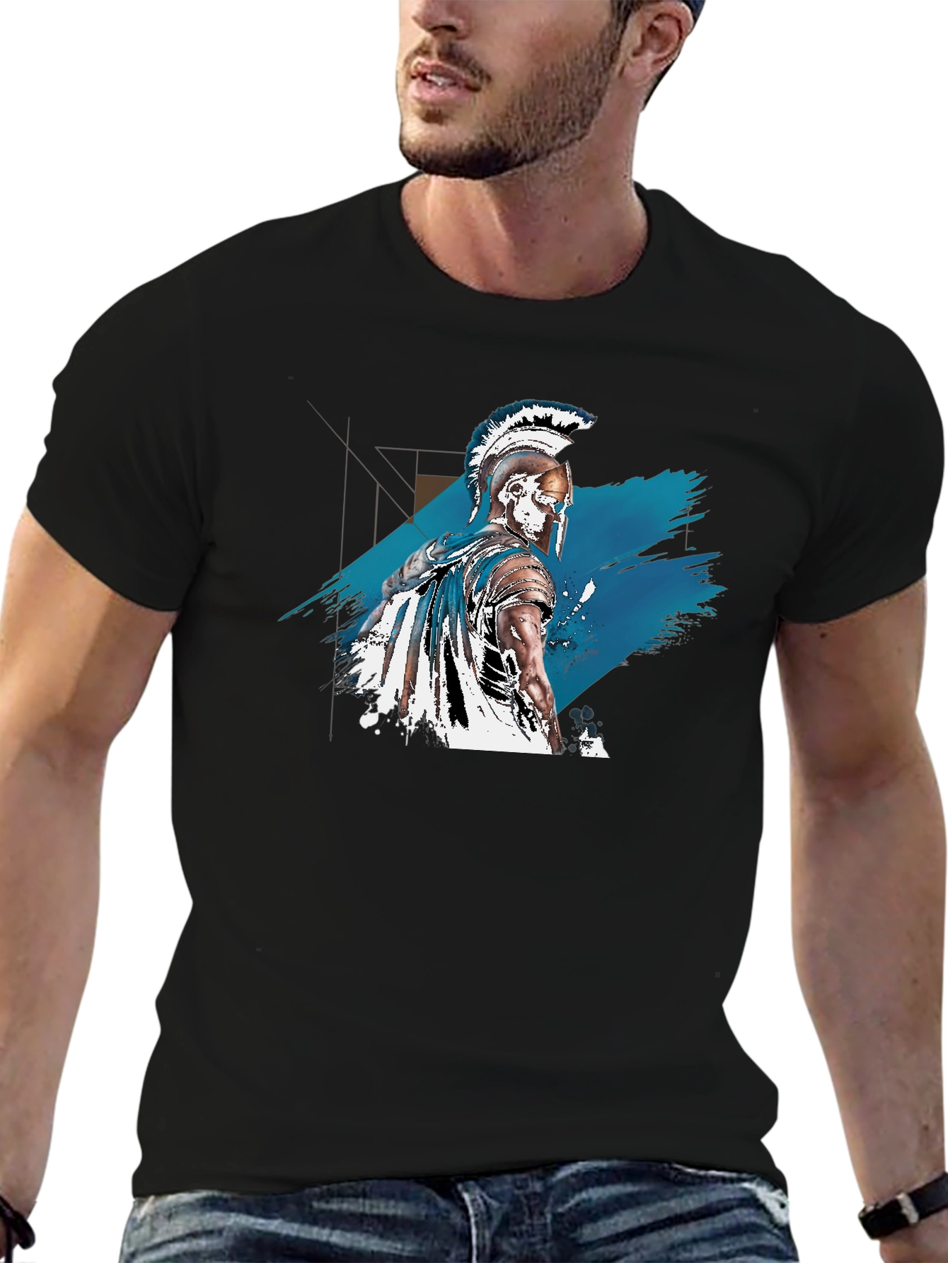 Spartan Warrior Graphic Tee - Black