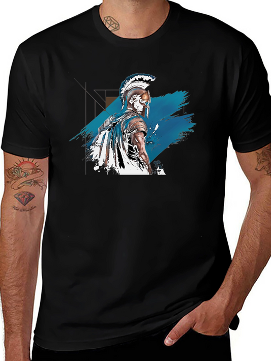 Spartan Warrior Graphic Tee - Black