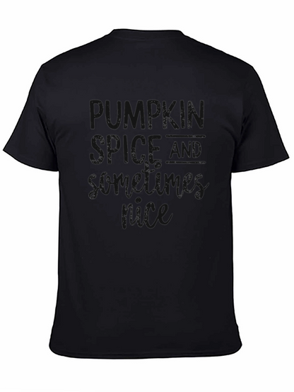 Black Graphic Tee: Pumpkin Spice & Spooky Vibes