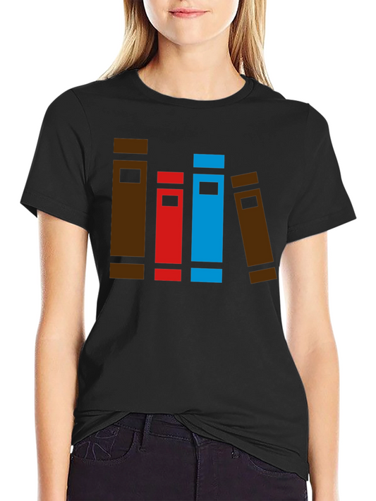 Book Stack Graphic Tee - Novelty T-Shirt