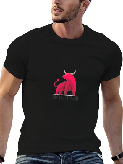 3D Red Bull Graphic Black Tee