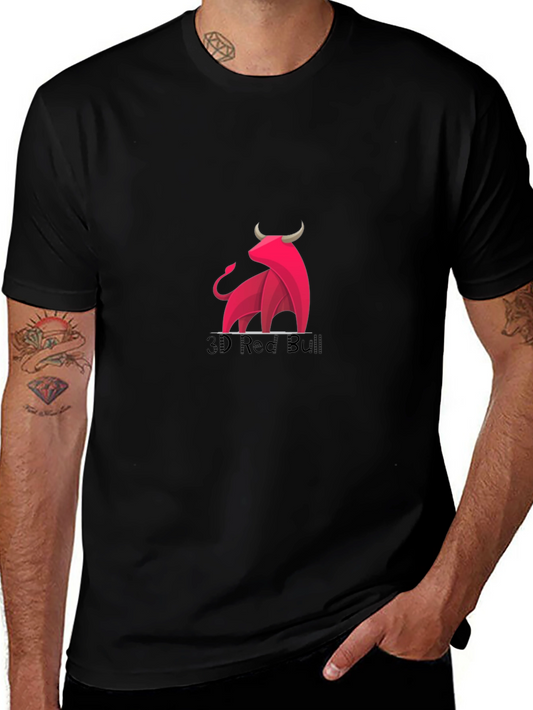 3D Red Bull Graphic Black Tee