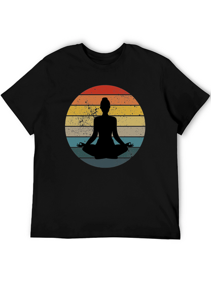 Yoga Silhouette Retro Sunset T-Shirt