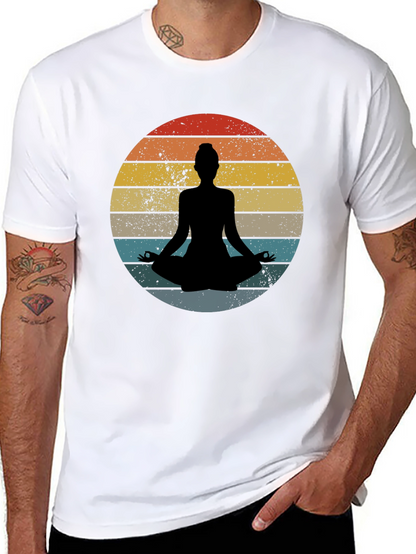 Yoga Silhouette Retro Sunset T-Shirt