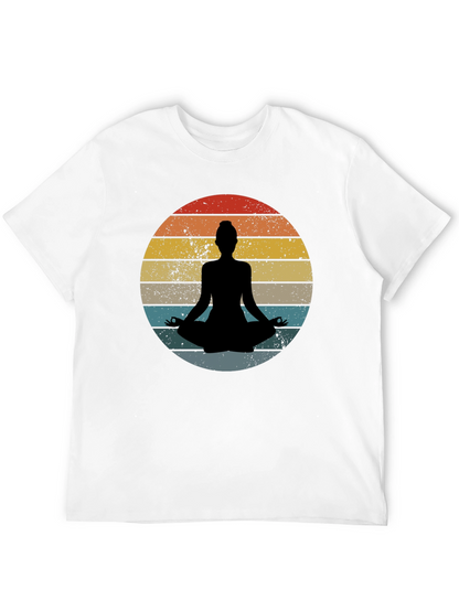 Yoga Silhouette Retro Sunset T-Shirt