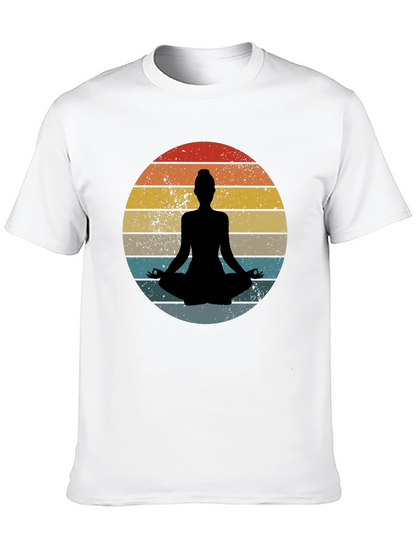 Yoga Silhouette Retro Sunset T-Shirt