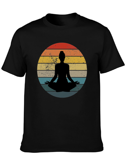 Yoga Silhouette Retro Sunset T-Shirt