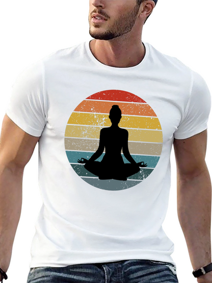 Yoga Silhouette Retro Sunset T-Shirt