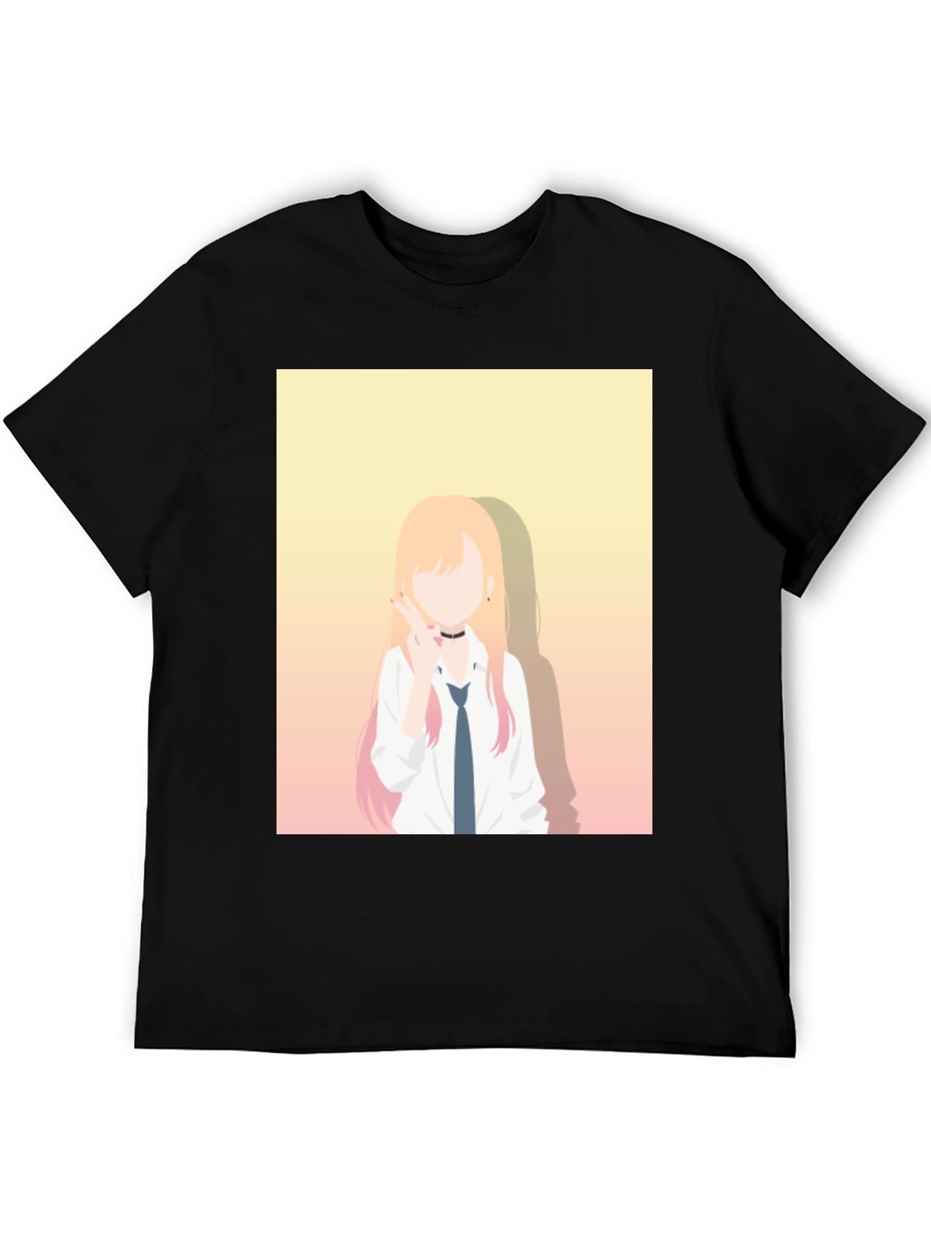 Anime Character Graphic Black T-Shirt