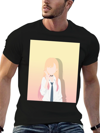 Anime Character Graphic Black T-Shirt