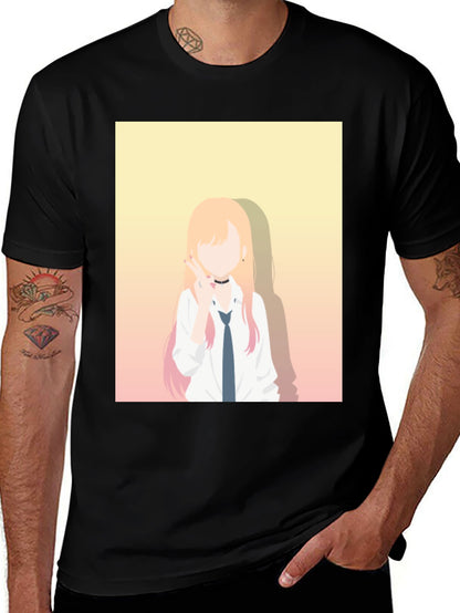 Anime Character Graphic Black T-Shirt