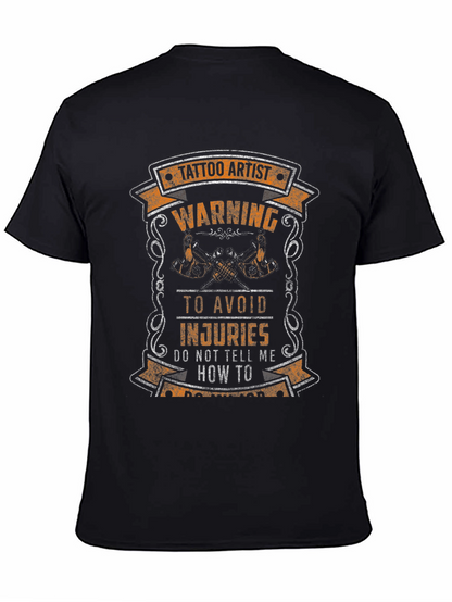 Tattoo Artist Warning Graphic Tee - Black