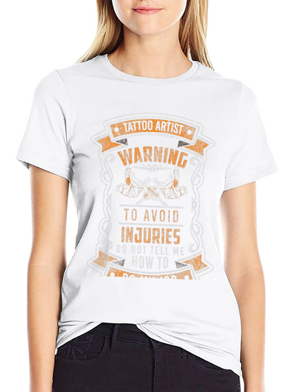 Tattoo Artist Warning Graphic Tee - Black