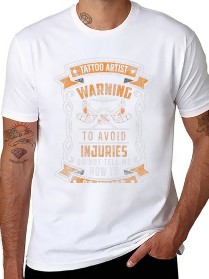 Tattoo Artist Warning Graphic Tee - Black