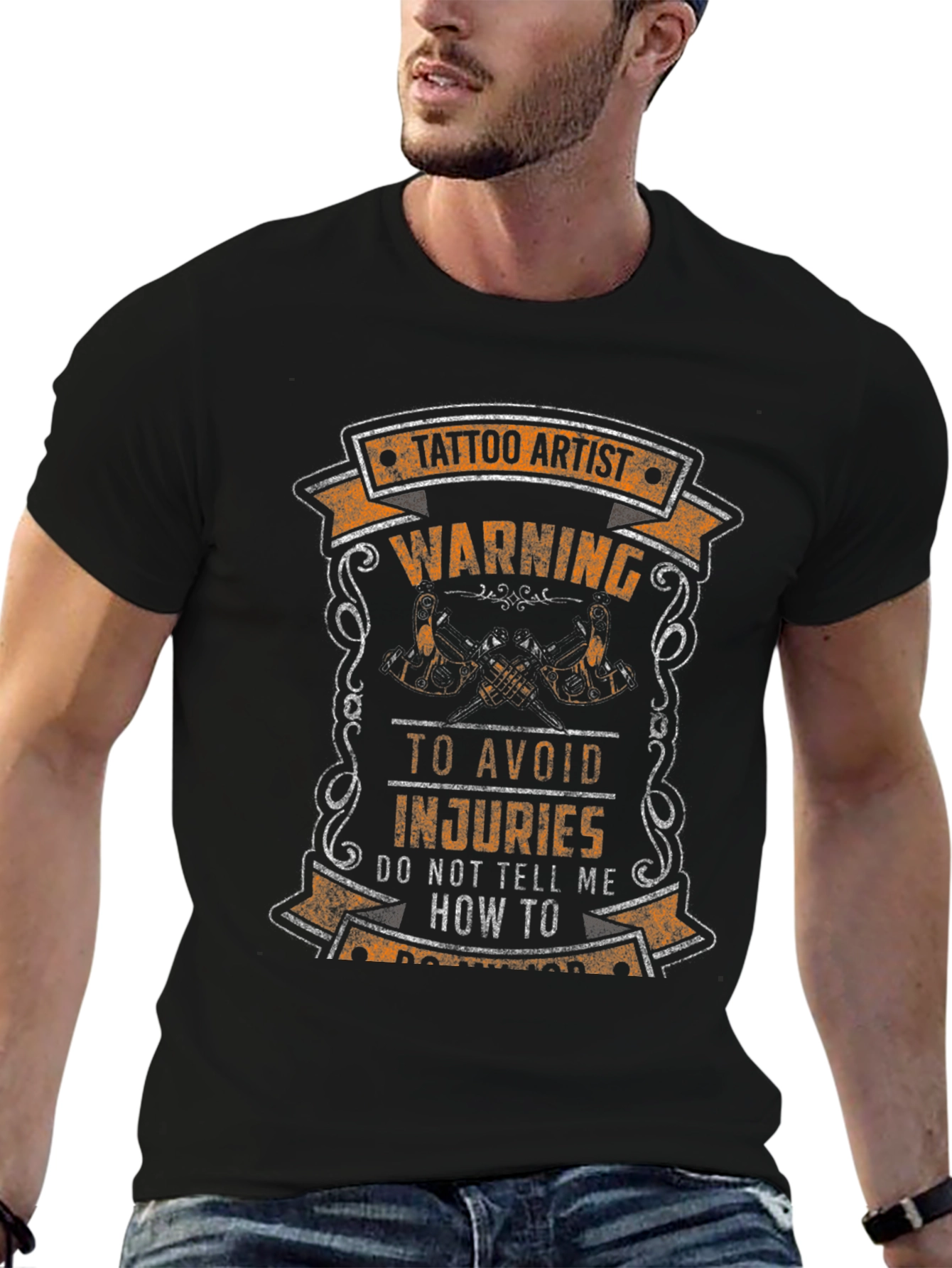 Tattoo Artist Warning Graphic Tee - Black