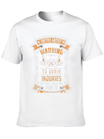 Tattoo Artist Warning Graphic Tee - Black