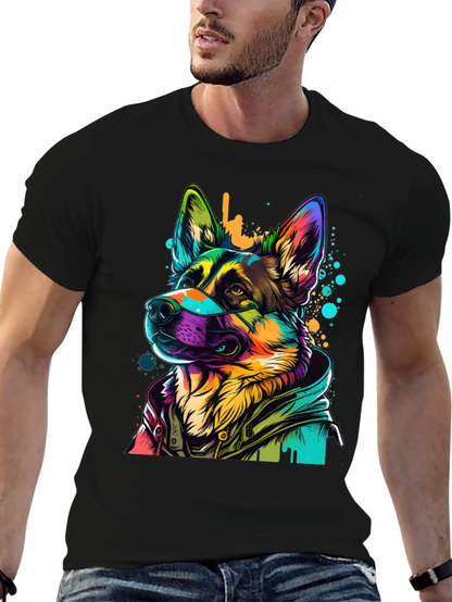 Vibrant German Shepherd Graphic Tee