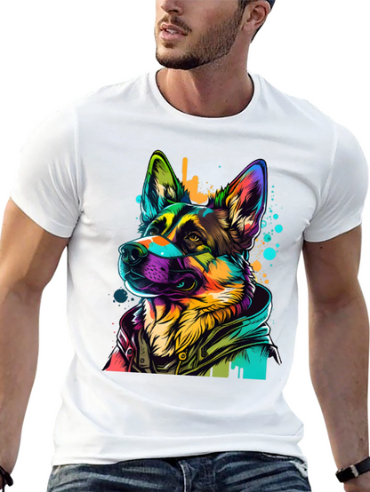 Vibrant German Shepherd Graphic Tee
