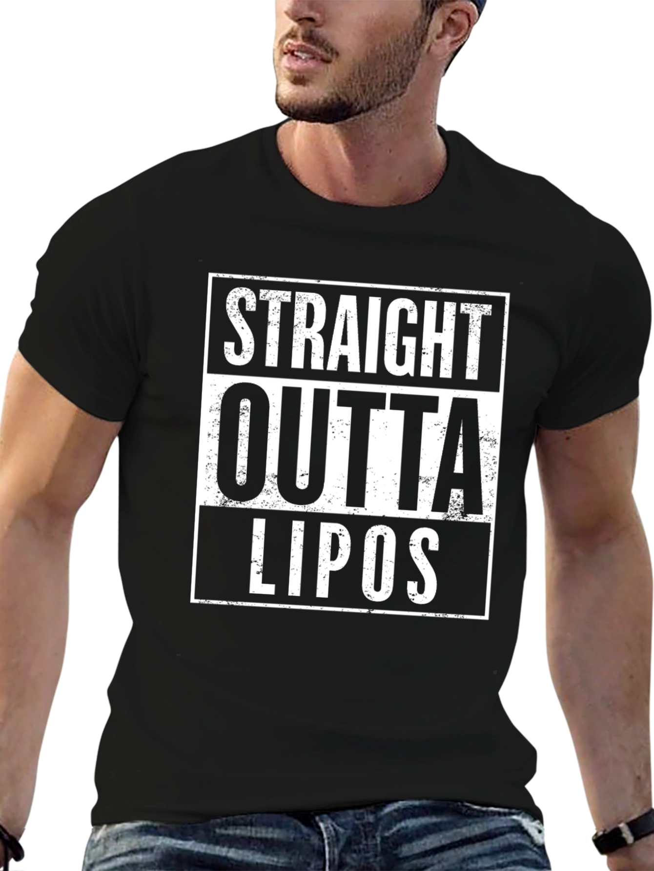 Straight Outta Lipos Black Graphic Tee