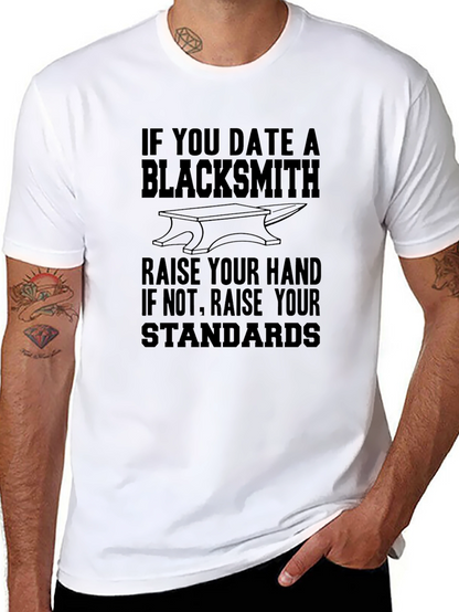 Blacksmith Dating T-Shirt - Funny Black Tee