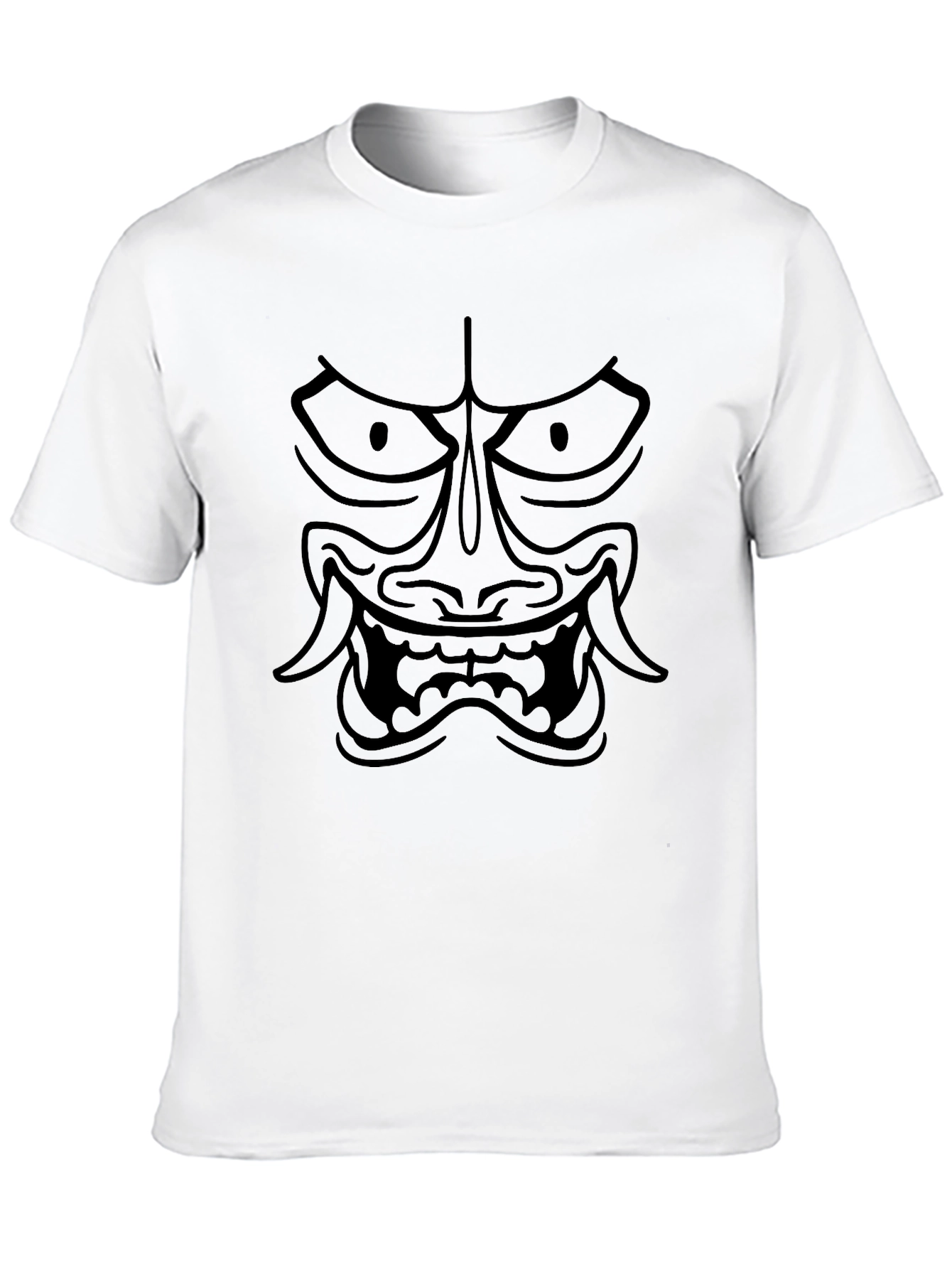 Black Oni Mask Graphic T-Shirt - Urban Streetwear
