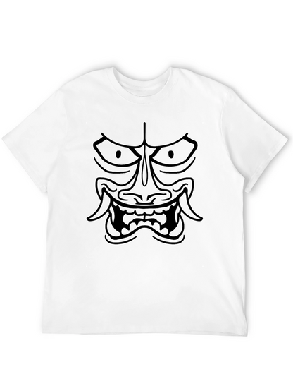 Black Oni Mask Graphic T-Shirt - Urban Streetwear