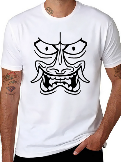 Black Oni Mask Graphic T-Shirt - Urban Streetwear