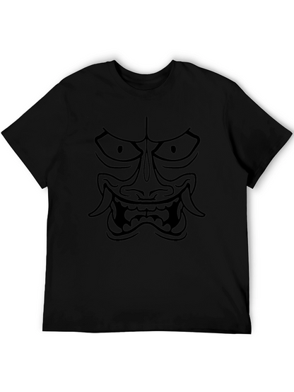 Black Oni Mask Graphic T-Shirt - Urban Streetwear