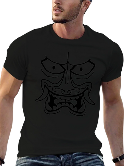Black Oni Mask Graphic T-Shirt - Urban Streetwear