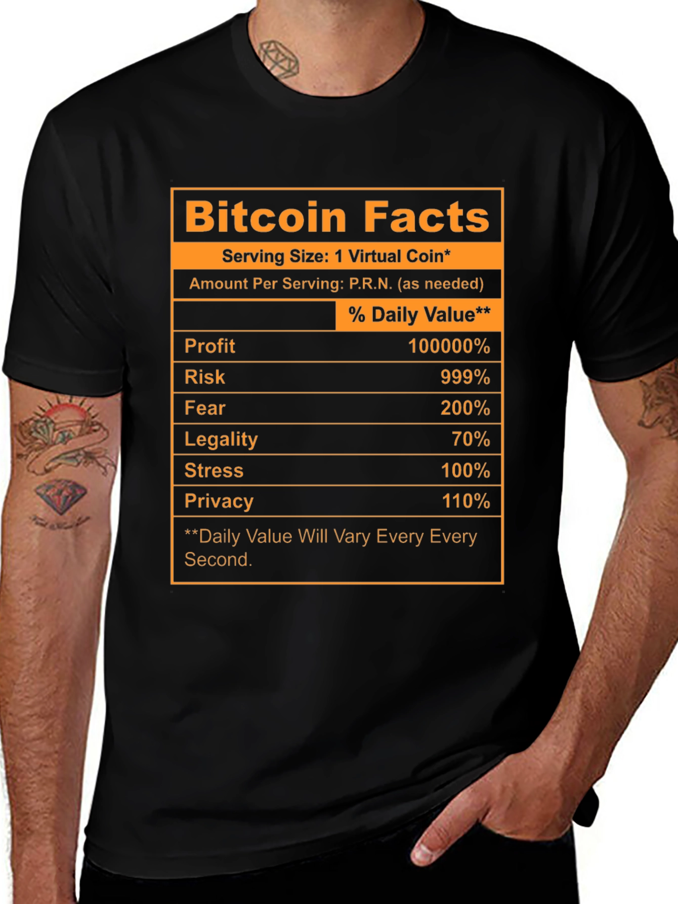 Bitcoin Facts Novelty T-Shirt