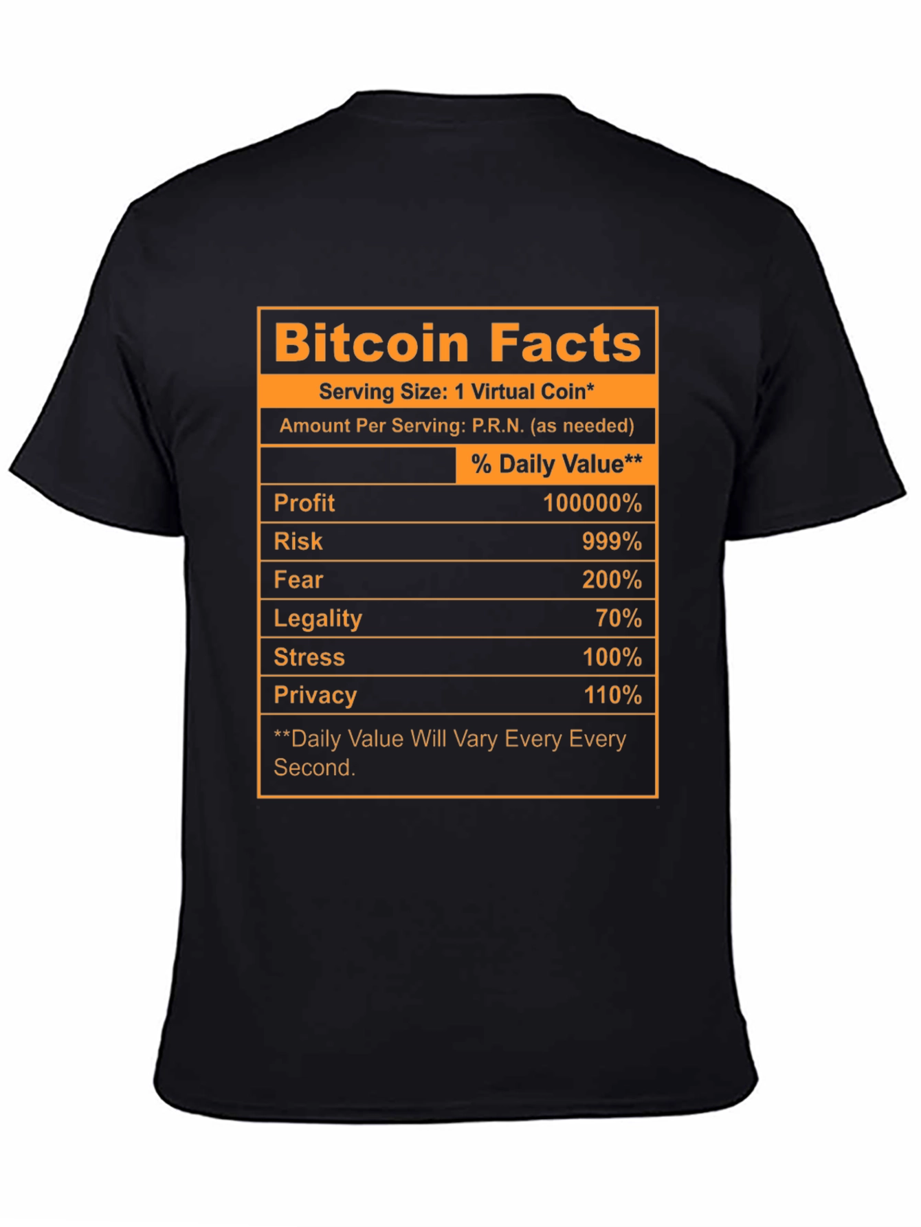 Bitcoin Facts Novelty T-Shirt