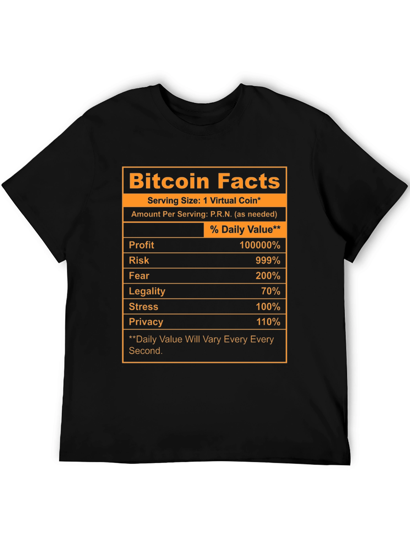 Bitcoin Facts Novelty T-Shirt