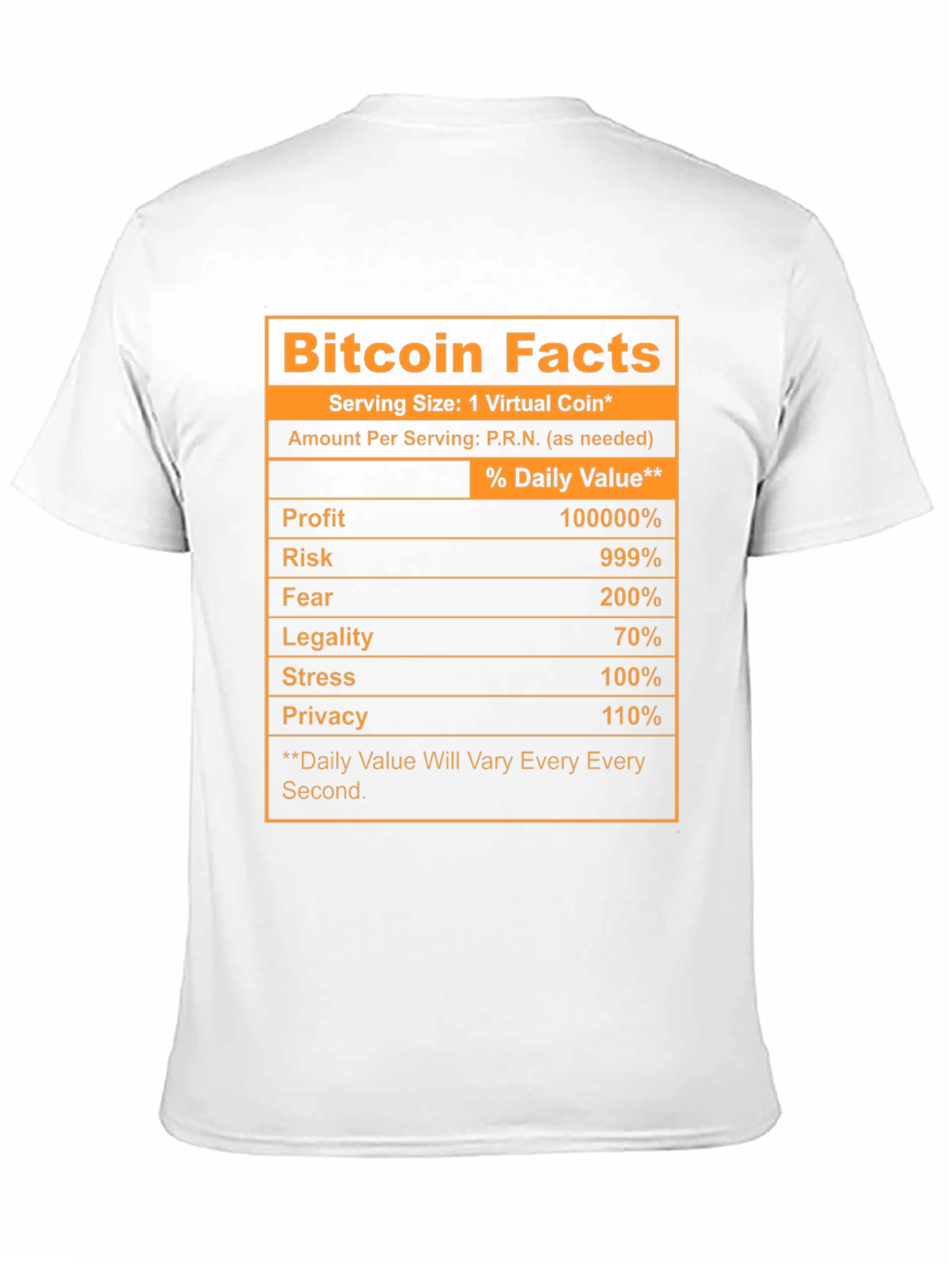 Bitcoin Facts Novelty T-Shirt