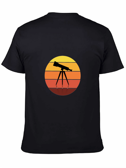 Telescope Sunset Graphic Tee - Astronomy Lovers Shirt